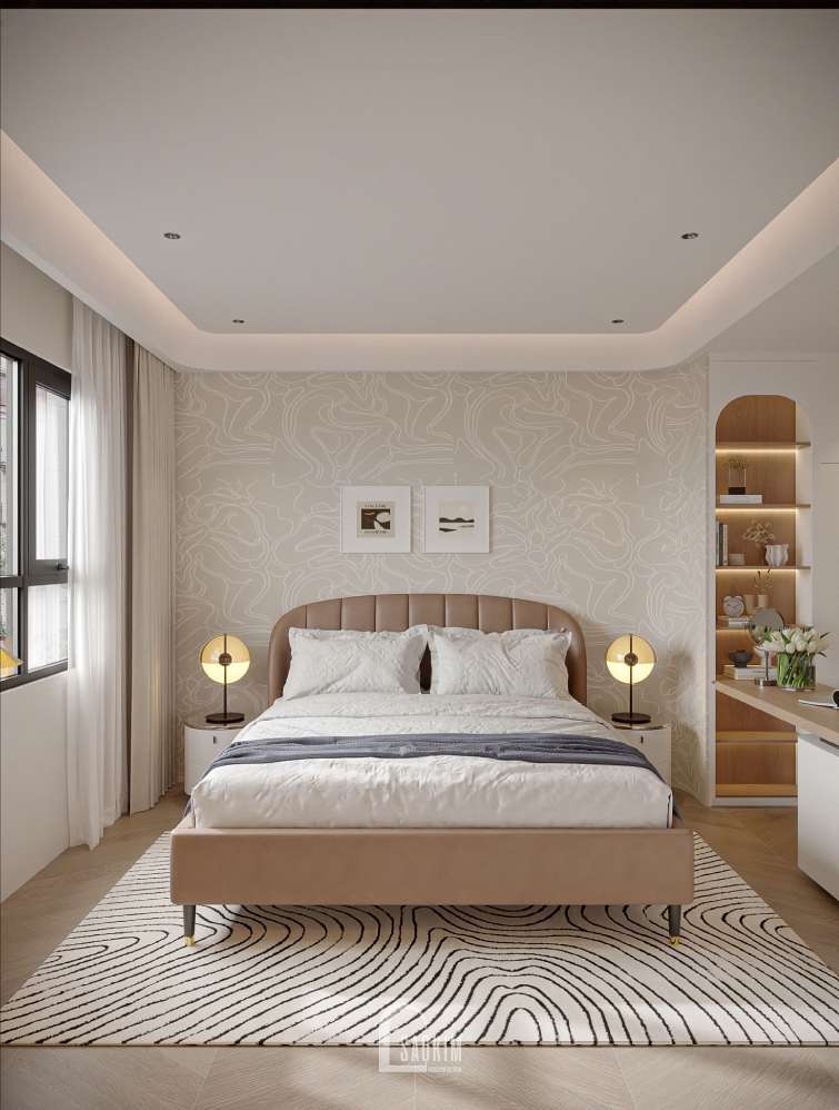 Thiết kế không gian phòng ngủ nhà phố phong cách Scandinavian mix Contemporary tại nhà phố Thái Hà

